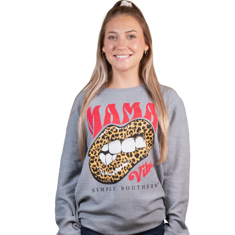 Simply Southern Mama Vibes Long Sleeve Crew Sweatshirt - SimplyCuteTees
