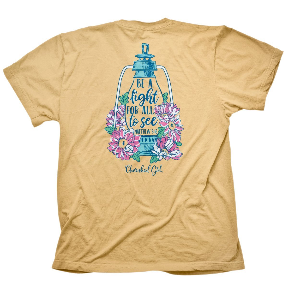 Cherished Girl Be Light for All to See Lantern Girlie Christian Bright T Shirt - SimplyCuteTees