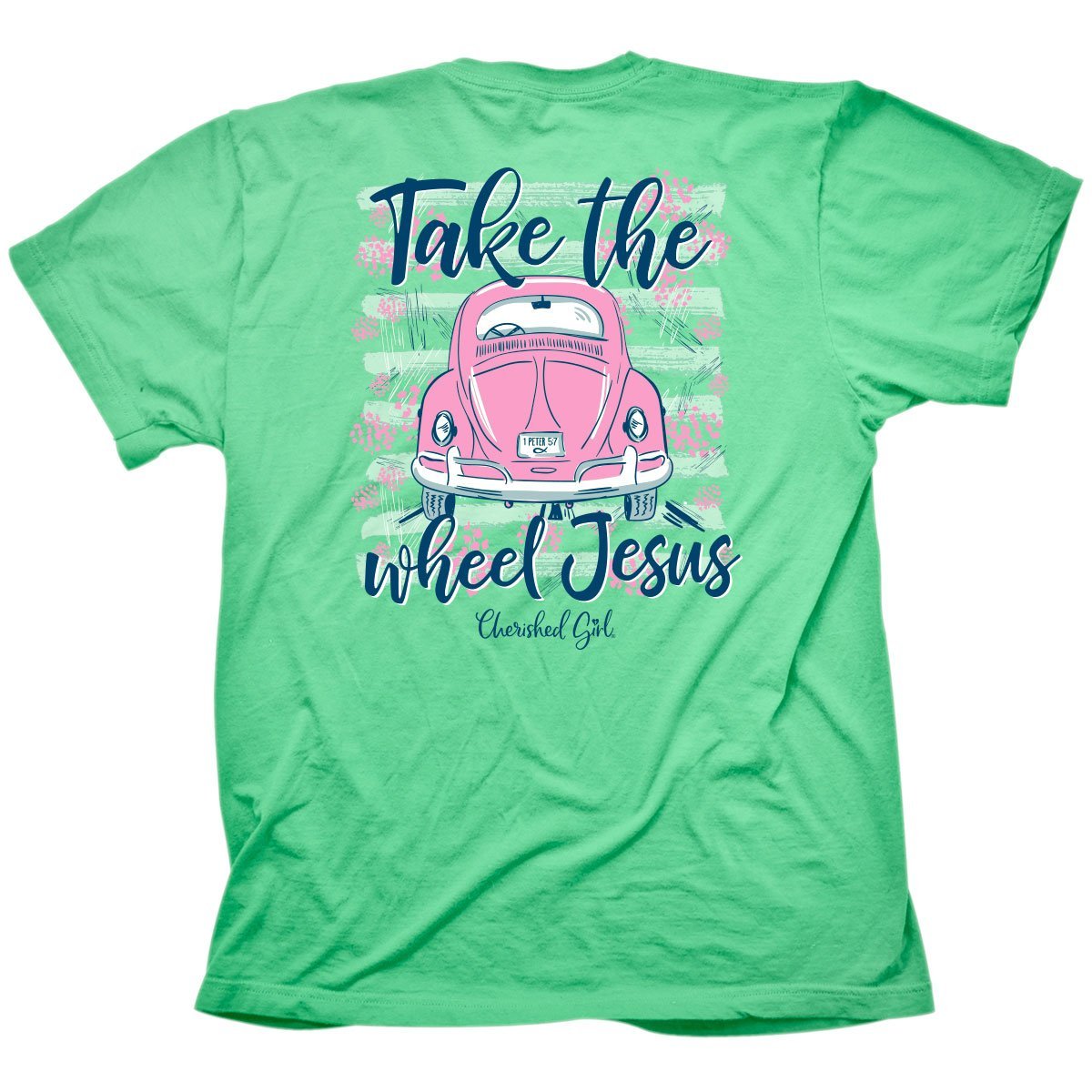 Cherished Girl Take the Wheel Jesus Bug Girlie Christian Bright T Shirt - SimplyCuteTees