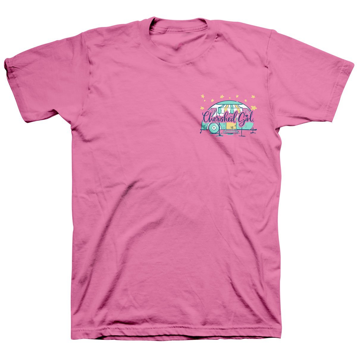 Cherished Girl He Counts the Stars &amp; Call Them by Name Girlie Christian Bright T Shirt