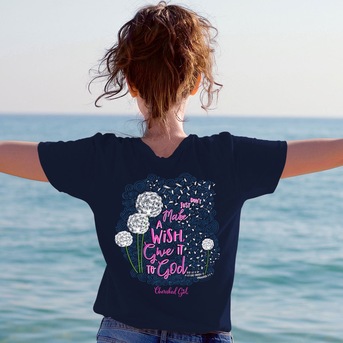 Cherished Girl Dandelion Dream Wish Christian T-Shirt