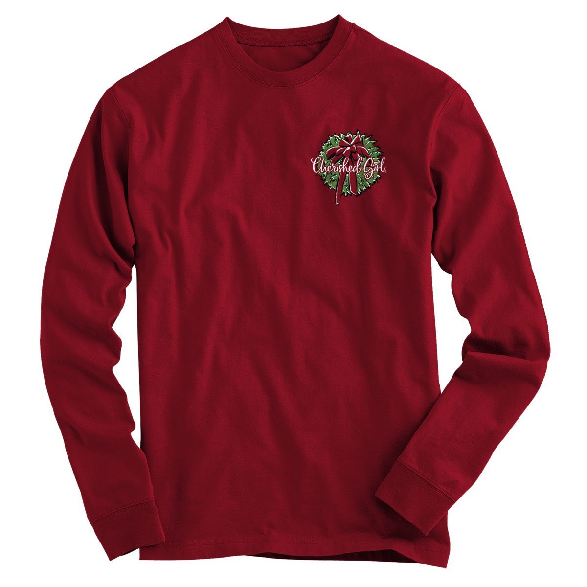 Cherished Girl Christmas Truck All is Calm Faith Long Sleeve T-Shirt