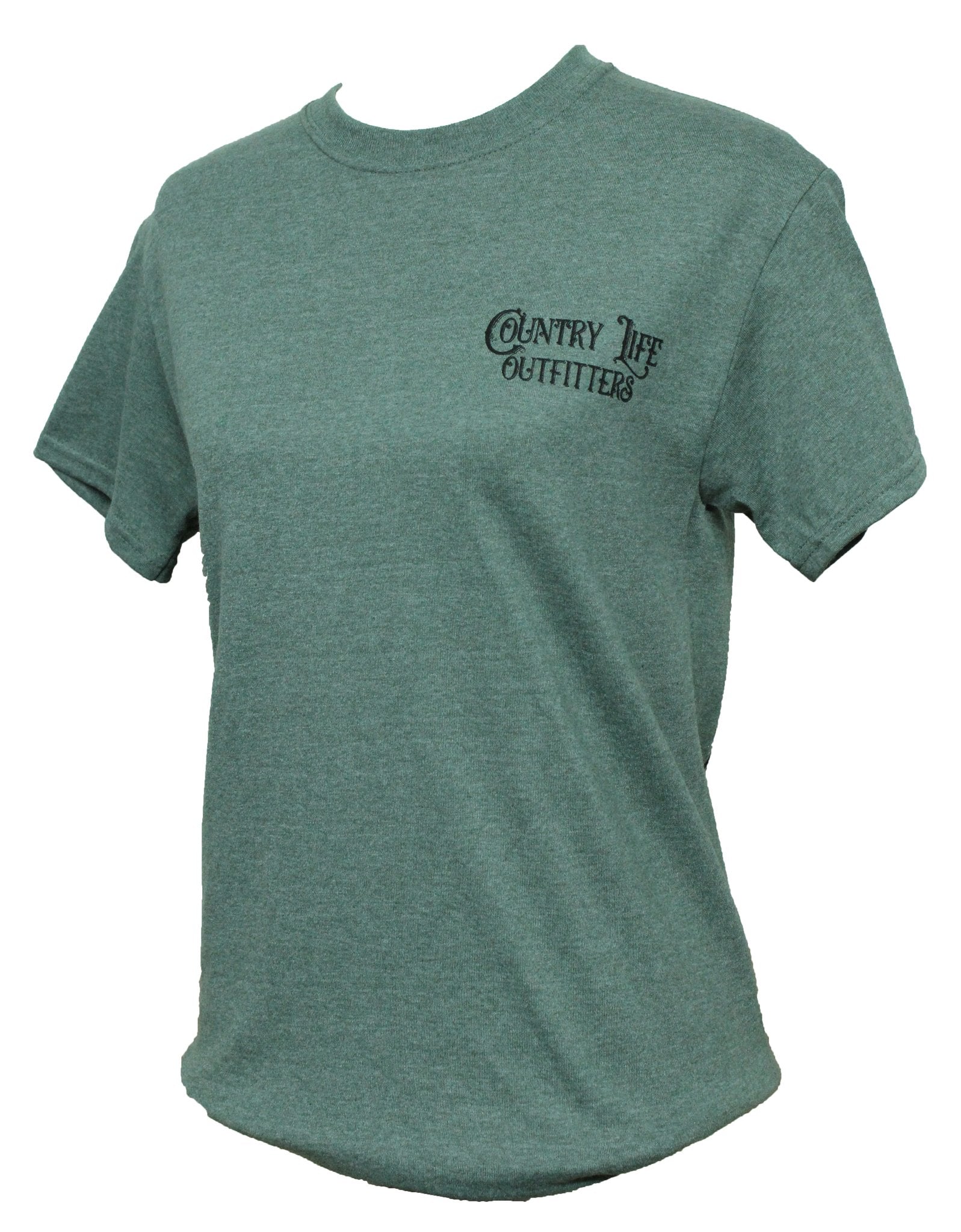 Country Life Outfitters Fishing Dog Unisex Green T-Shirt - SimplyCuteTees