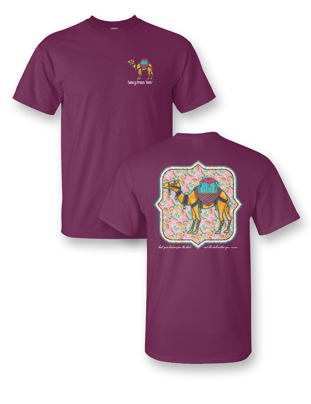 Sassy Frass Camel Cast Your Cares Upon the Lord Girlie Bright T Shirt