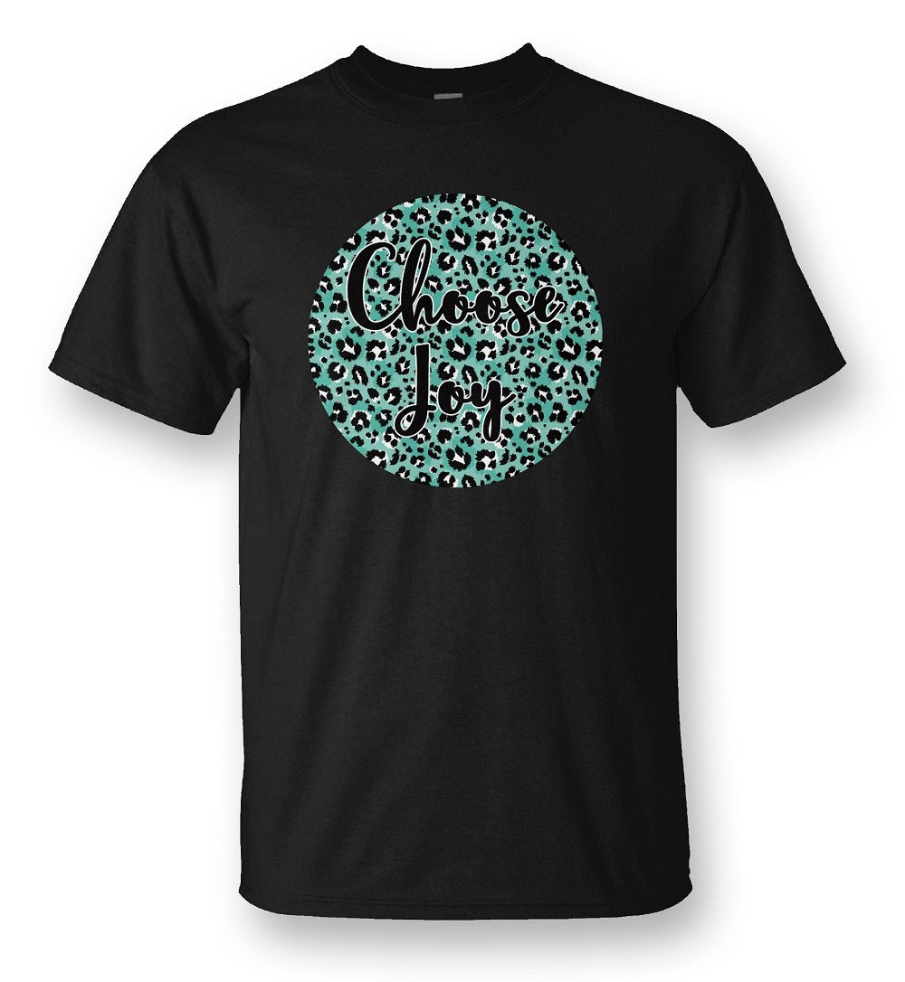 Sassy Frass Choose Joy Leopard Bella Canvas V-Neck Bright Girlie T Shirt - SimplyCuteTees