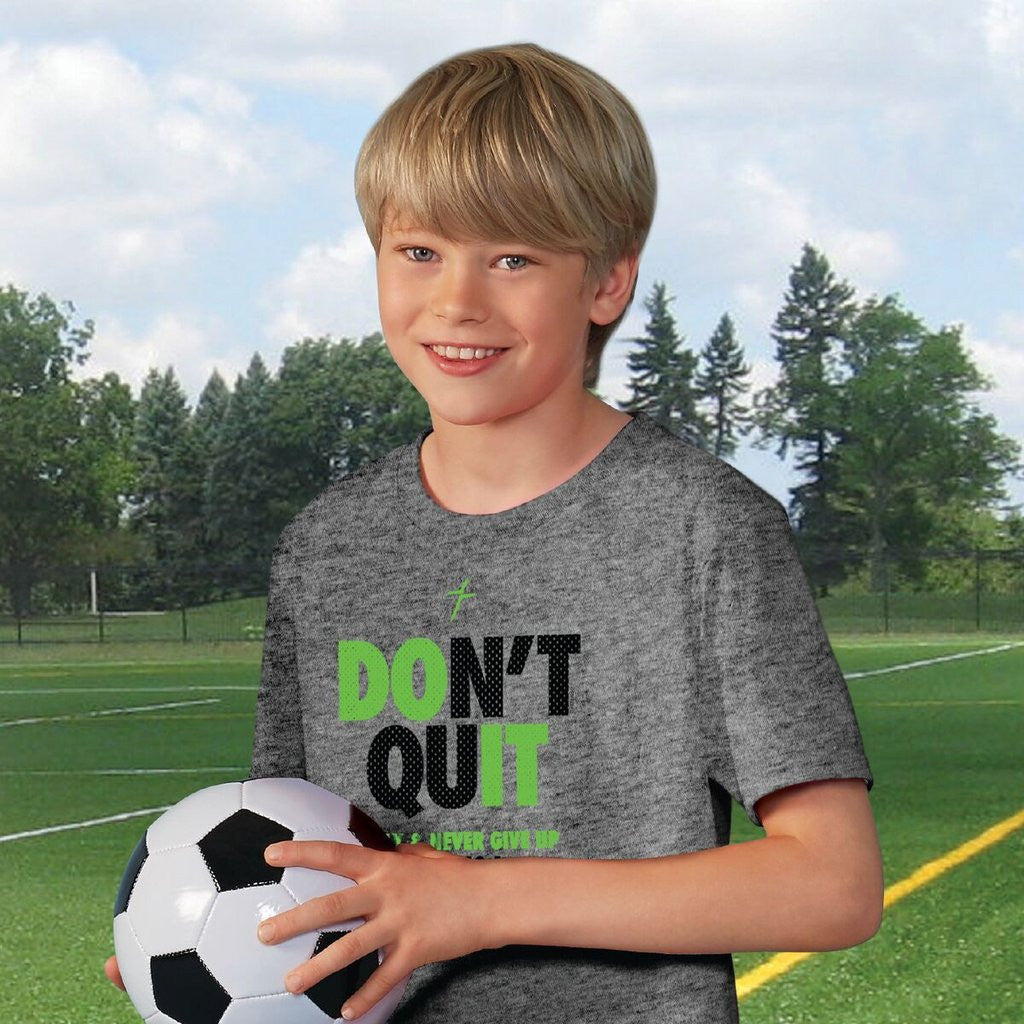 Kerusso Don't Quit Pray &amp; Never Give Up Active Unisex Bright T Shirt - SimplyCuteTees