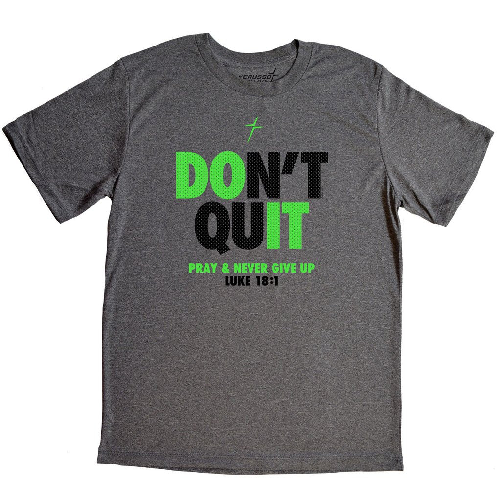 Kerusso Don't Quit Pray &amp; Never Give Up Active Unisex Bright T Shirt - SimplyCuteTees
