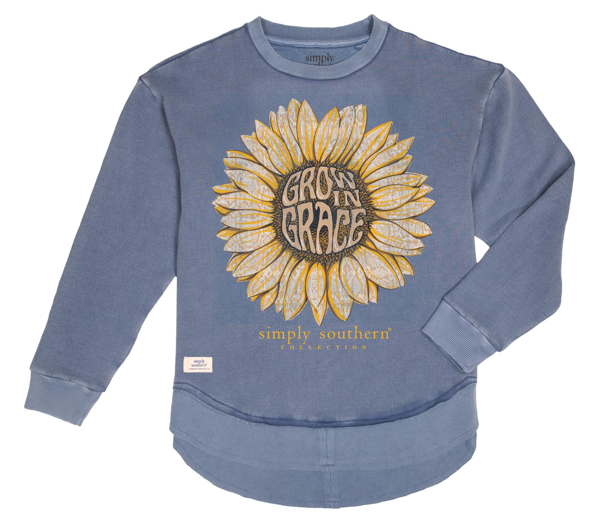 Simply Southern Grace Sunflower Long Sleeve Crew Sweatshirt - SimplyCuteTees