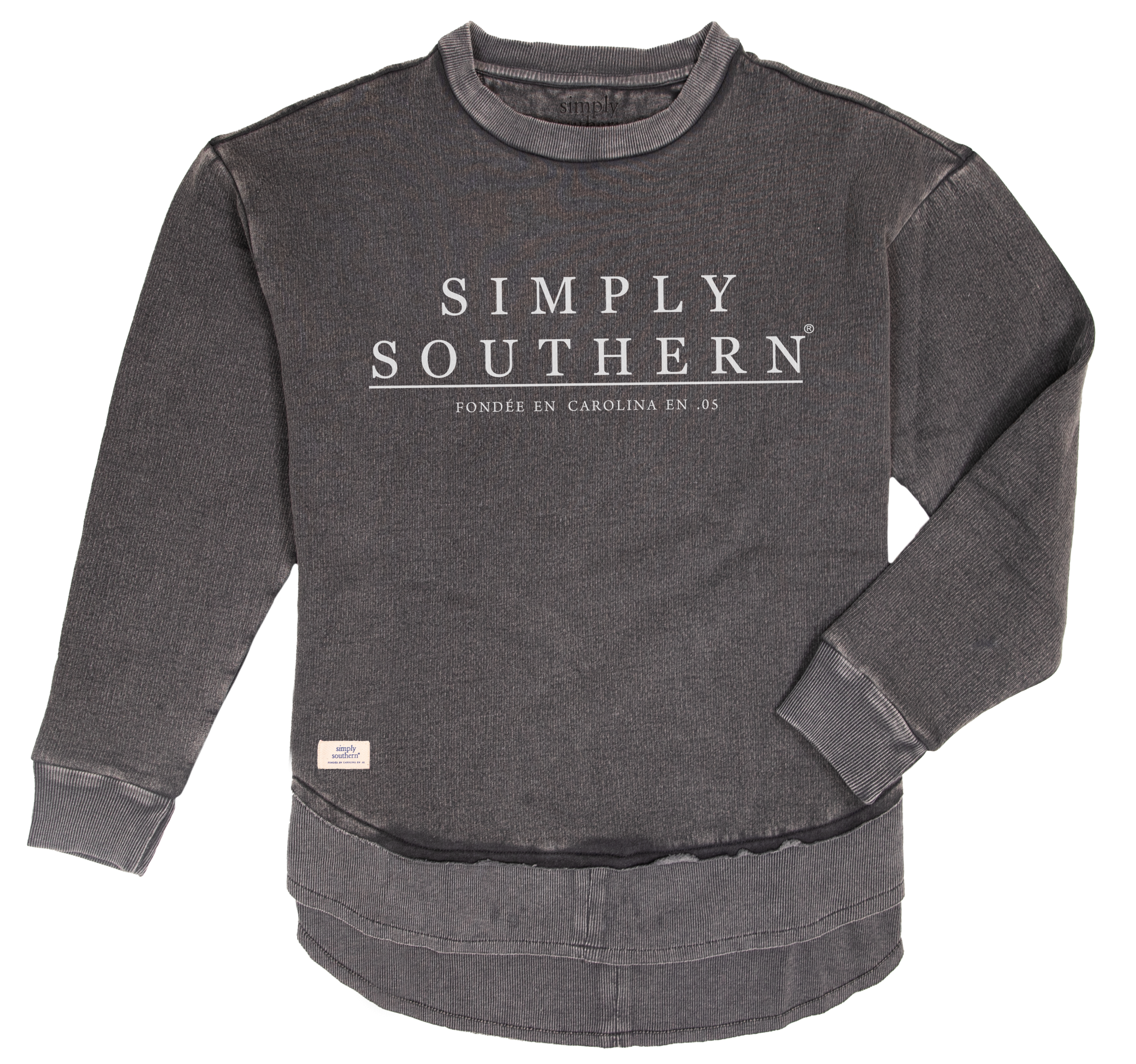 Simply Southern Classic Logo Grey Long Sleeve Crew Sweatshirt - SimplyCuteTees