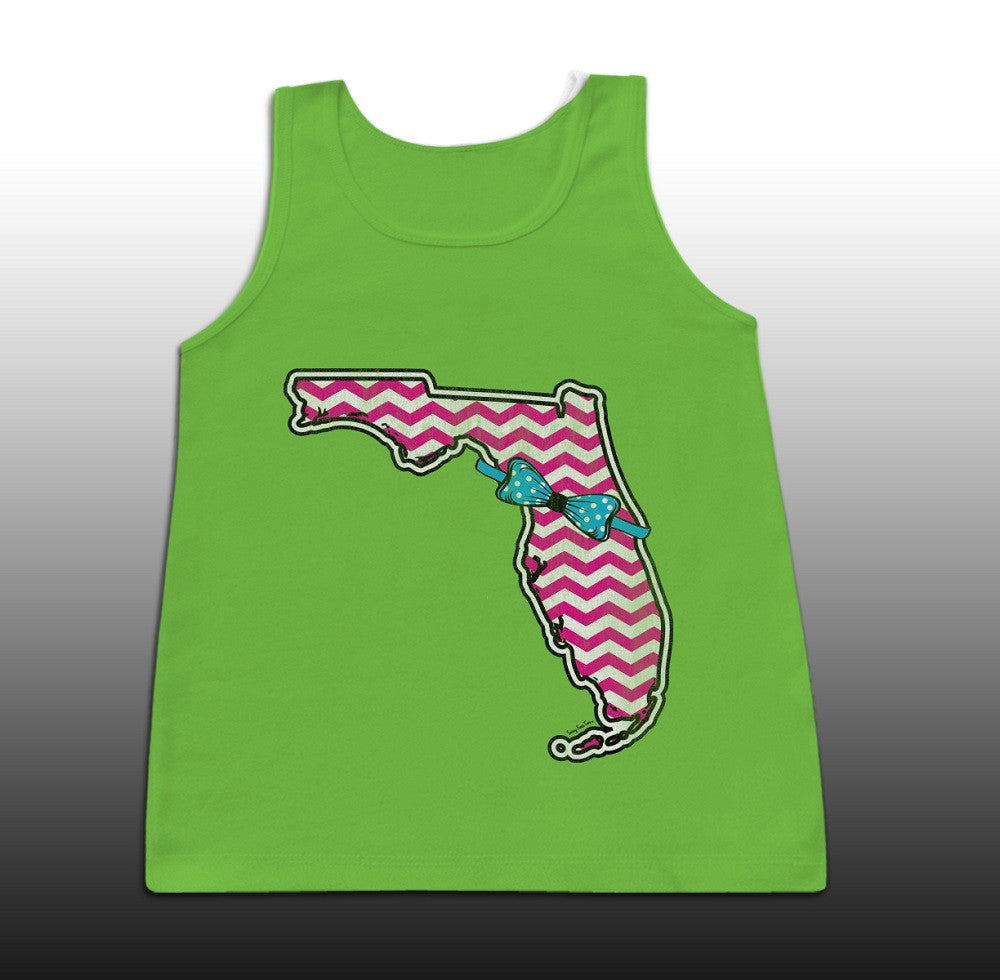 Sassy Frass Cute Florida State Bow Girlie Bright Comfort Colors Tank Top - SimplyCuteTees
