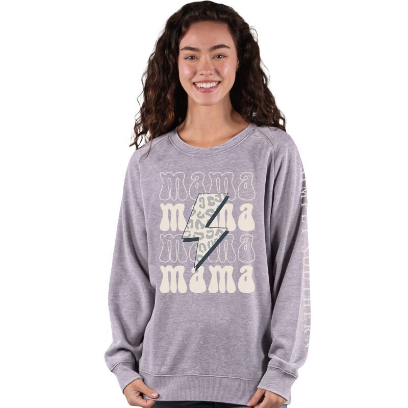 Simply Southern Mama Bolt Long Sleeve Crew Sweatshirt - SimplyCuteTees
