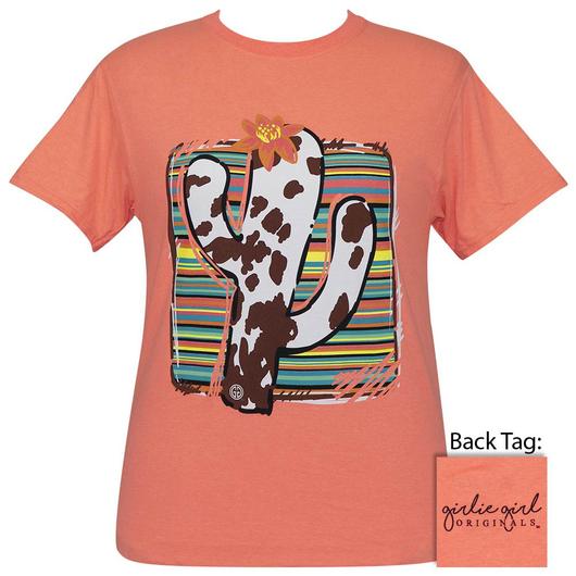 Girlie Girl Originals Preppy Serape Cactus Cow Print T-Shirt
