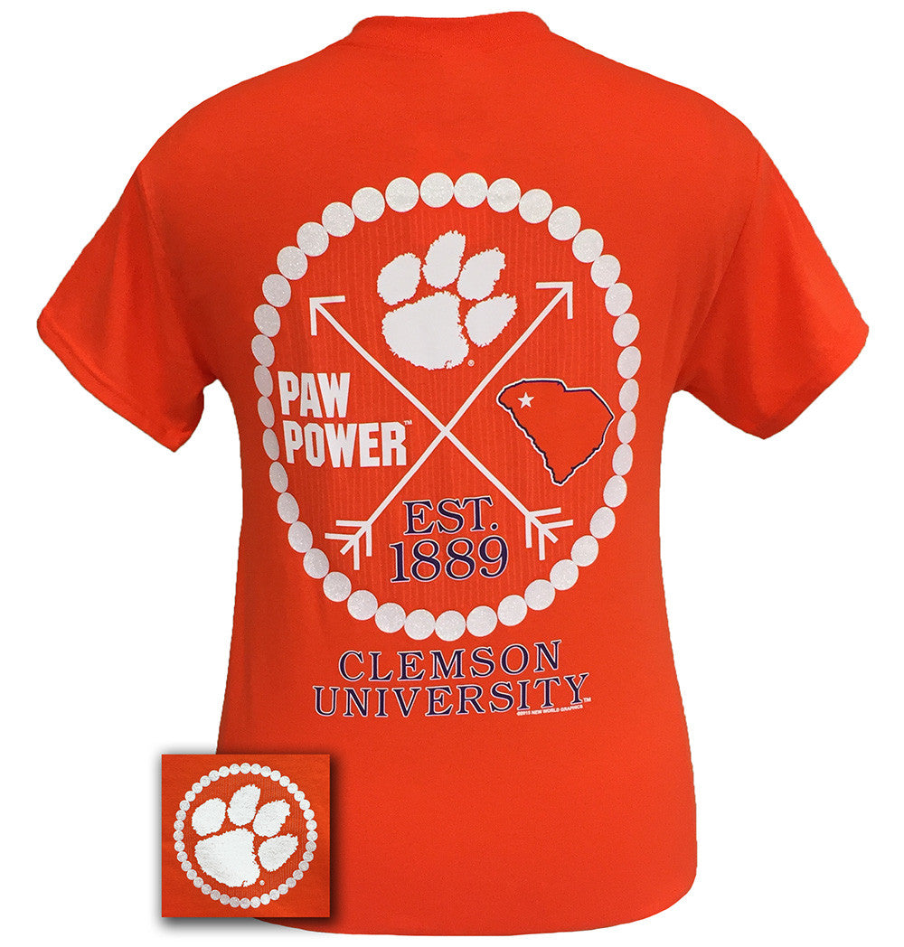 South Carolina Clemson Arrow Pearls Classy Girlie Bright T Shirt