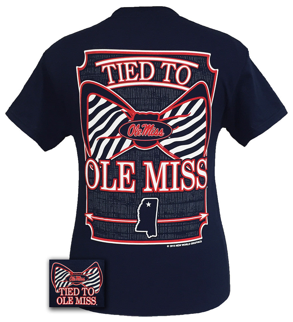 Mississippi  Tied To Prep Bow Girlie Bright T Shirt
