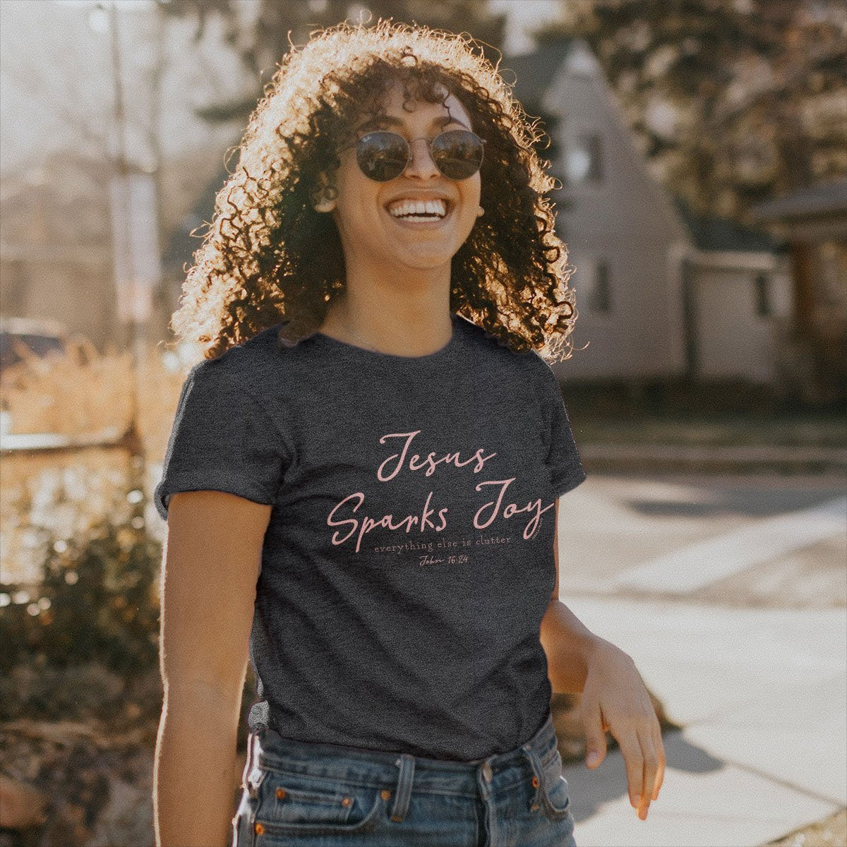 Cherished Girl Grace & Truth Jesus Sparks Joy Girlie Christian Bright T Shirt - SimplyCuteTees