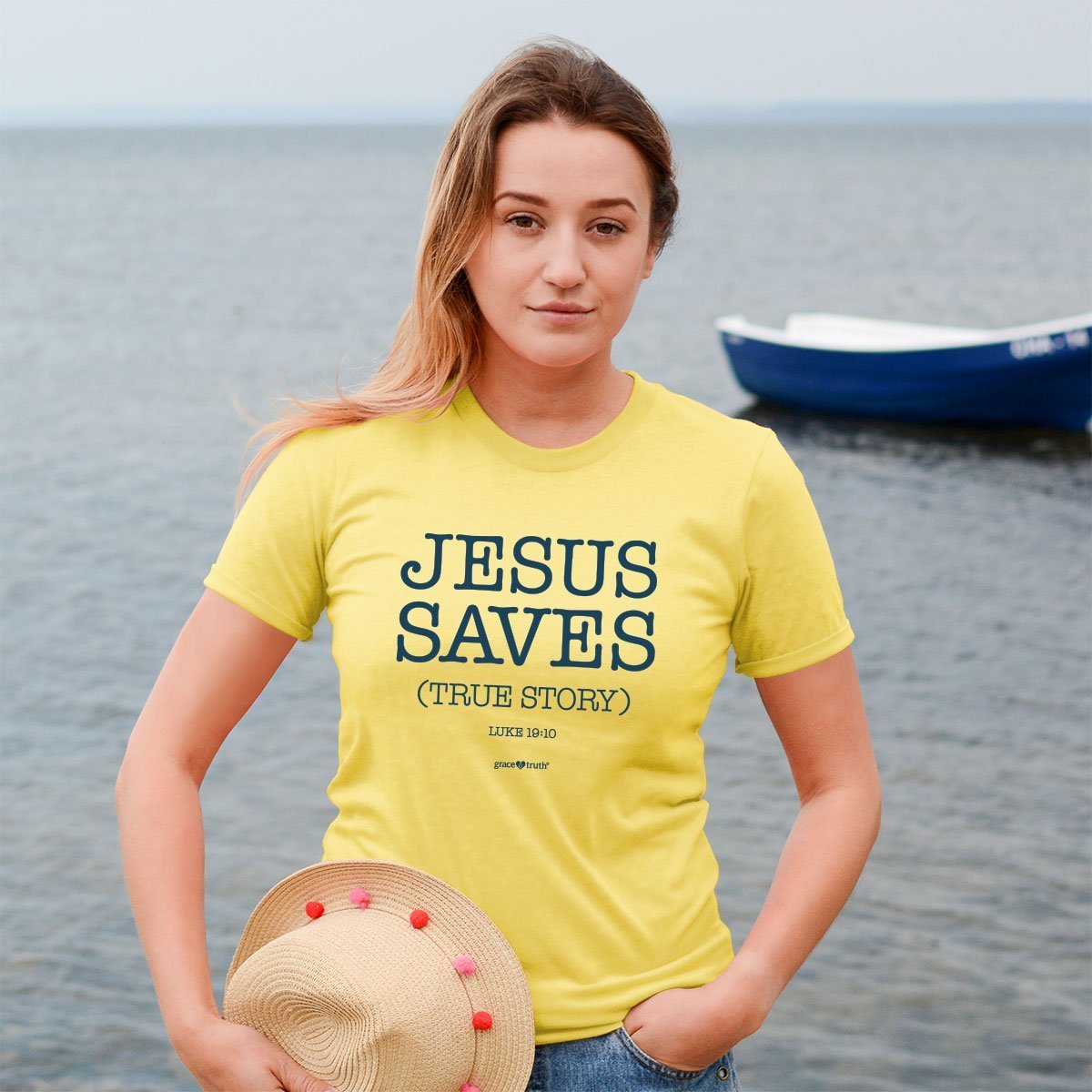 Cherished Girl Grace &amp; Truth Jesus Saves True Story Girlie Christian Bright T Shirt - SimplyCuteTees