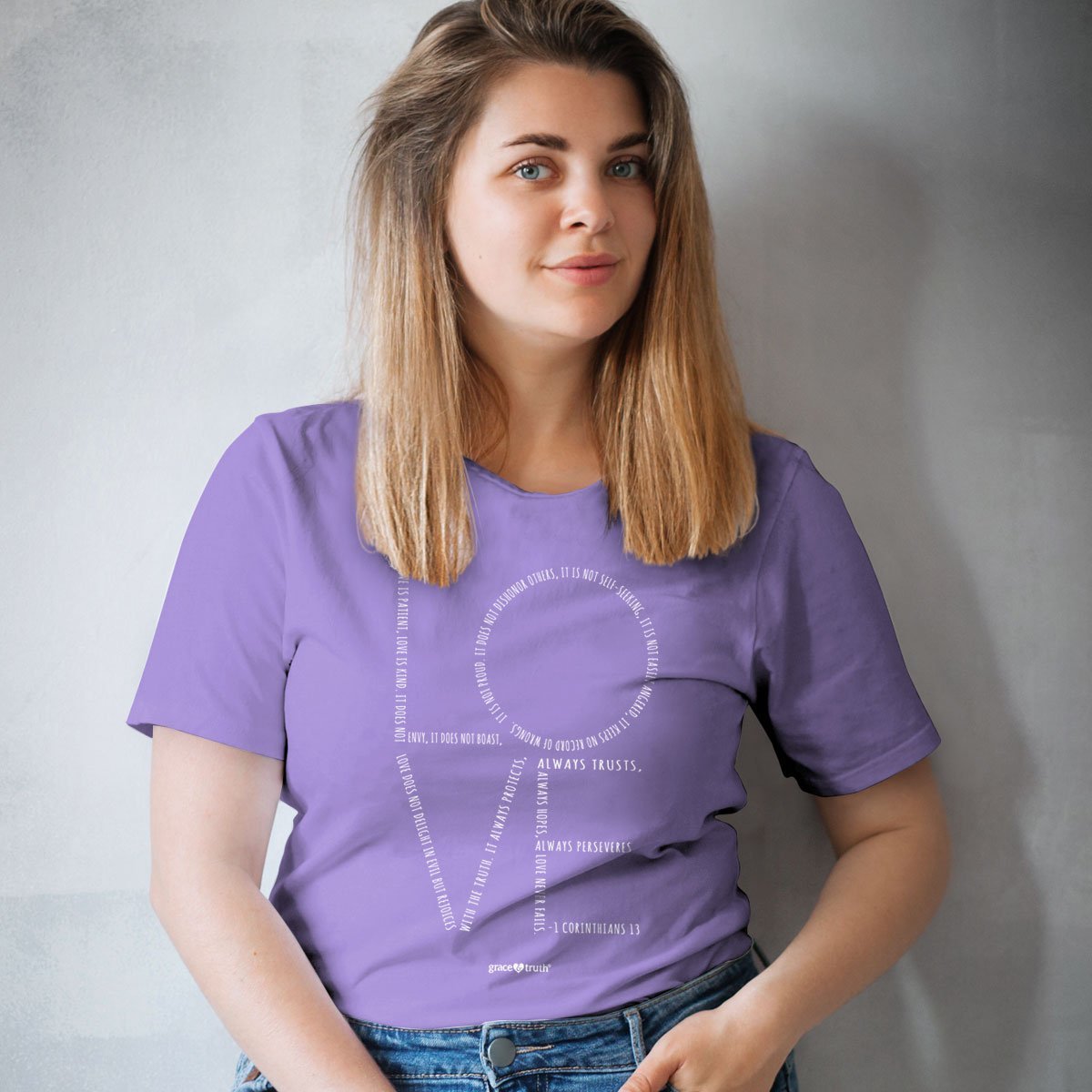 Cherished Girl Grace &amp; Truth Love Chapter Girlie Christian Bright T Shirt