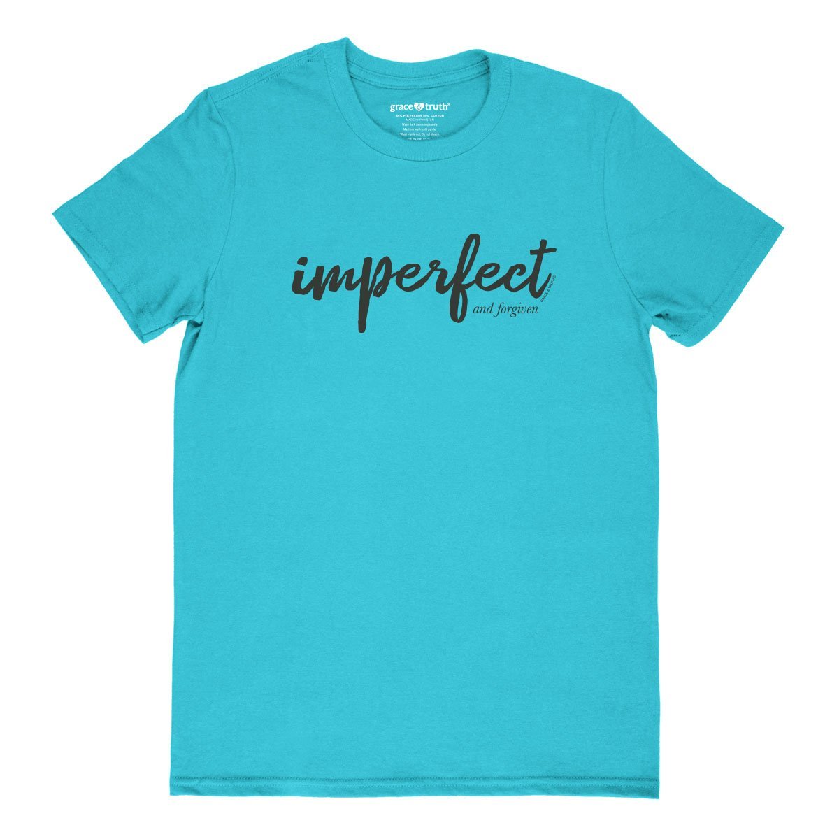 Cherished Girl Grace &amp; Truth Imperfect and Forgiven Girlie Christian Bright T Shirt