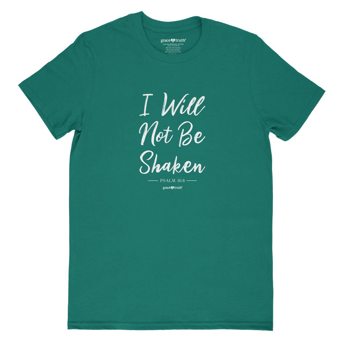 Cherished Girl Grace &amp; Truth I Will Not Be Shaken Girlie Christian Bright T Shirt
