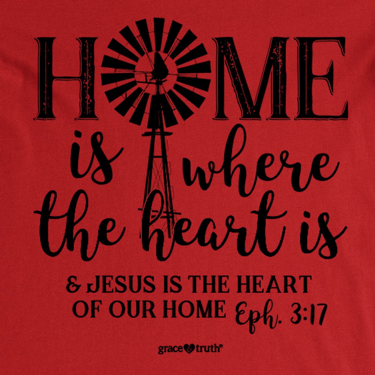 Cherished Girl Grace &amp; Truth Home Windmill Christian V-Neck T-Shirt
