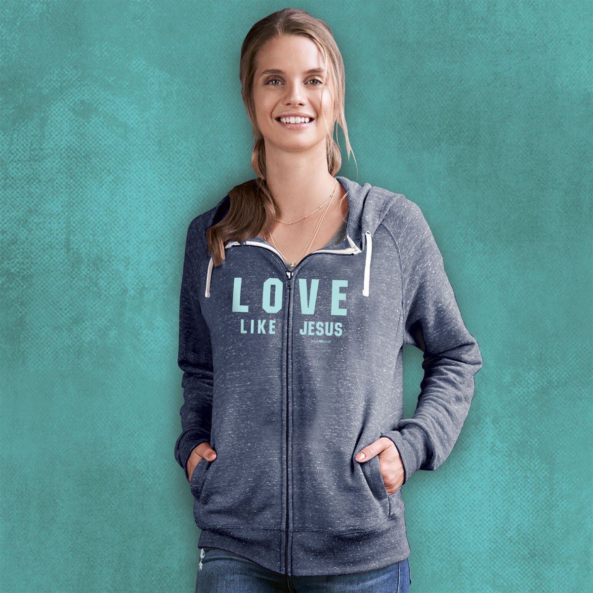 Cherished Girl Grace &amp; Truth Love Like Jesus Christian Long Sleeve Hoodie T-Shirt