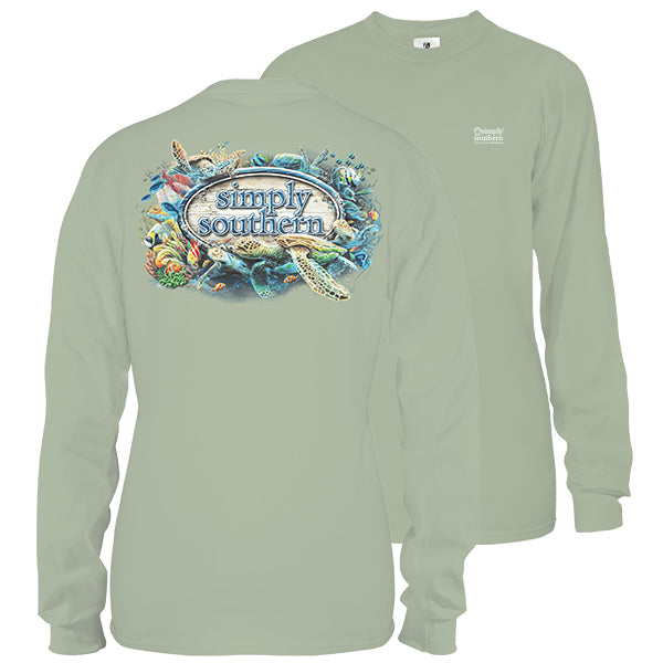 SALE Simply Southern Reef Life Turtles Long Sleeve Unisex T-Shirt - SimplyCuteTees