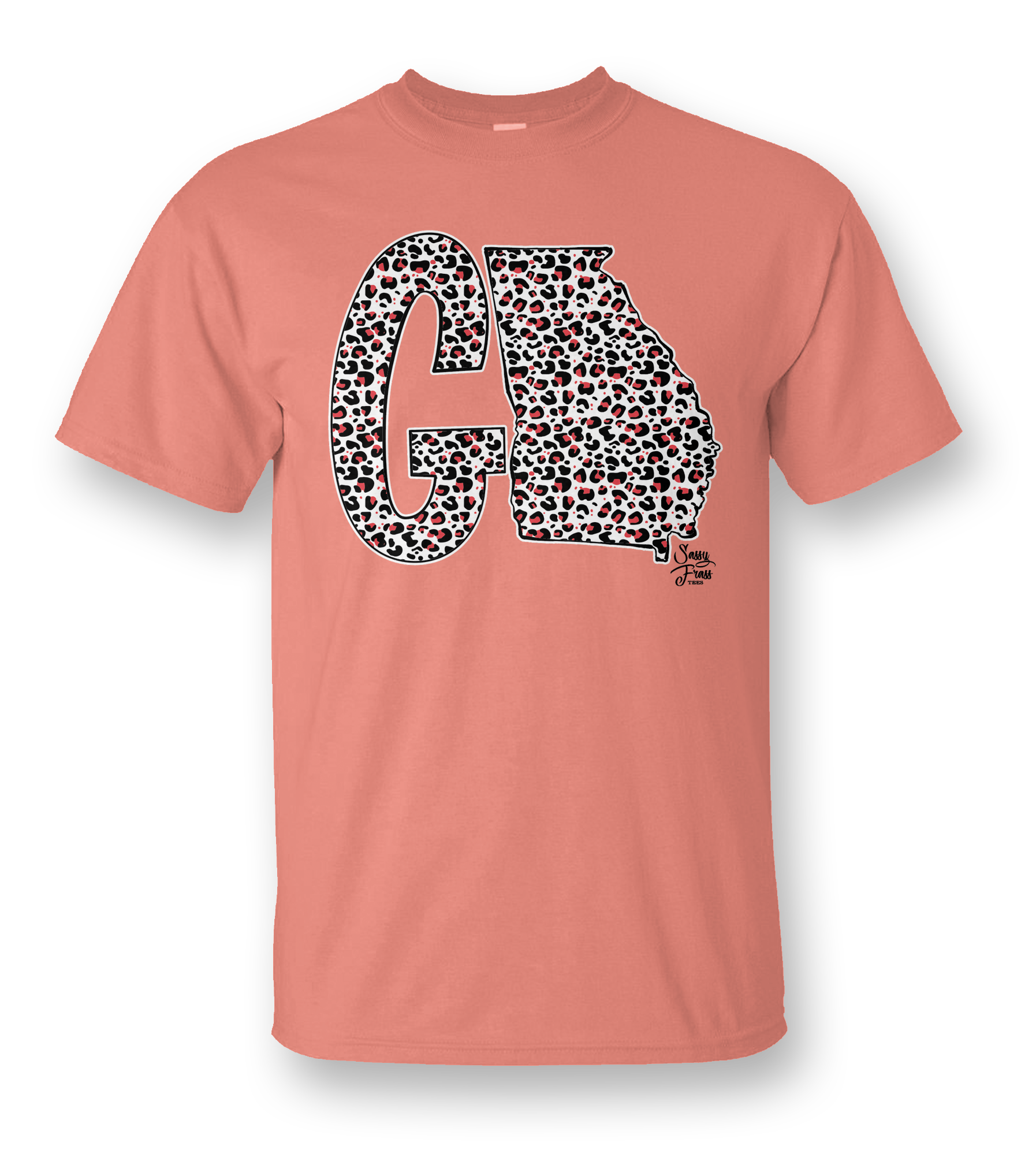 SALE Sassy Frass Georgia Leopard State Canvas Bright Girlie T Shirt