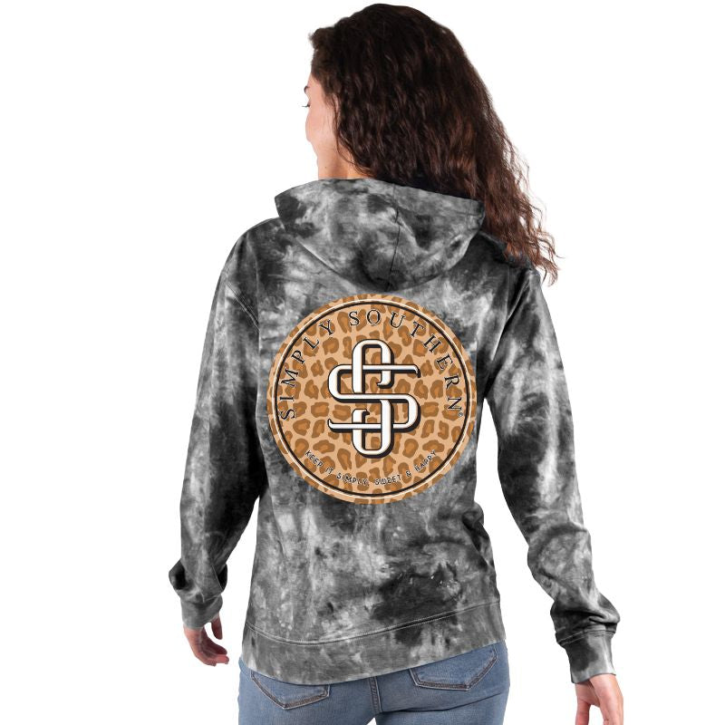 Simply Southern Leopard Logo Tiedye Pullover Hoodie T-Shirt - SimplyCuteTees