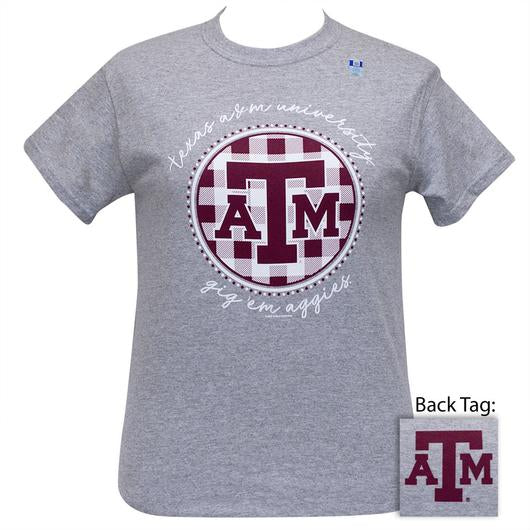 Texas  Buffalo Plaid Logo Sports Grey T-Shirt