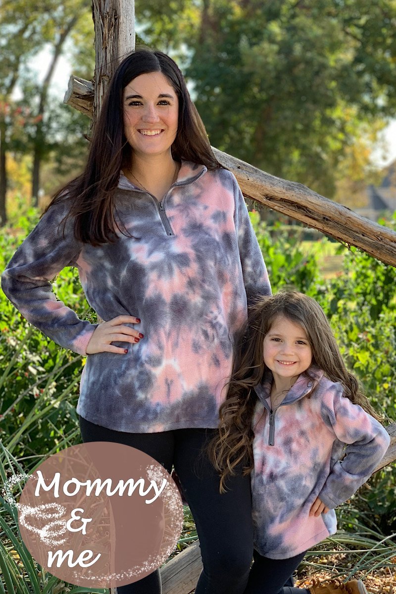 Mommy & Me Baby Youth Fleece Tie Dye Jacket Sweater - SimplyCuteTees