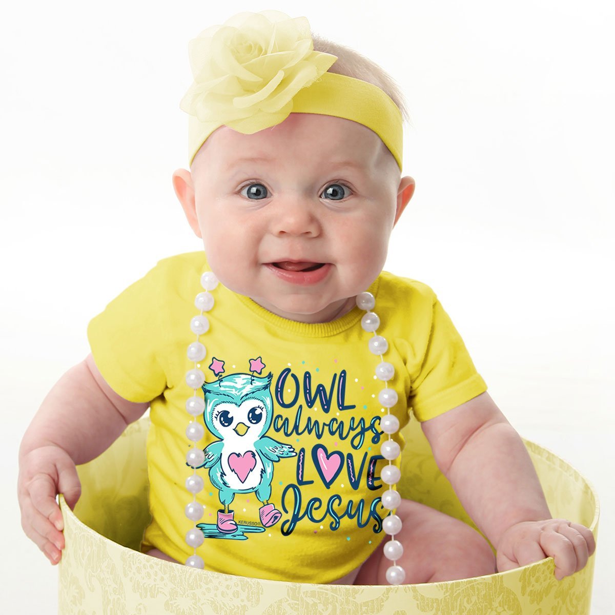 Kerusso Owl Always Love Jesus Christian Baby Toddler Youth Bright T Shirt