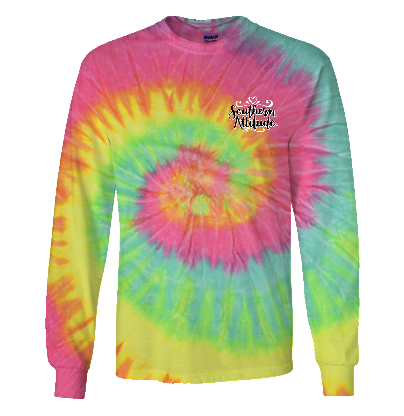 Southern Attitude Bless This Mouth Tie Dye Long Sleeve T-Shirt - SimplyCuteTees