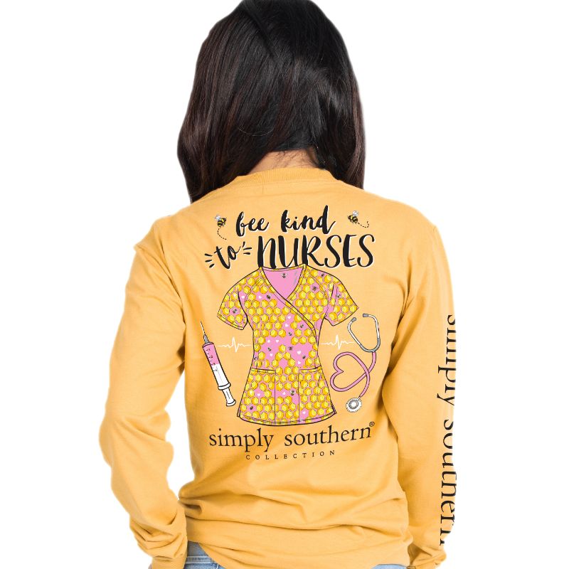 SALE Simply Southern Preppy Be Kind To Nurses Long Sleeve T-Shirt