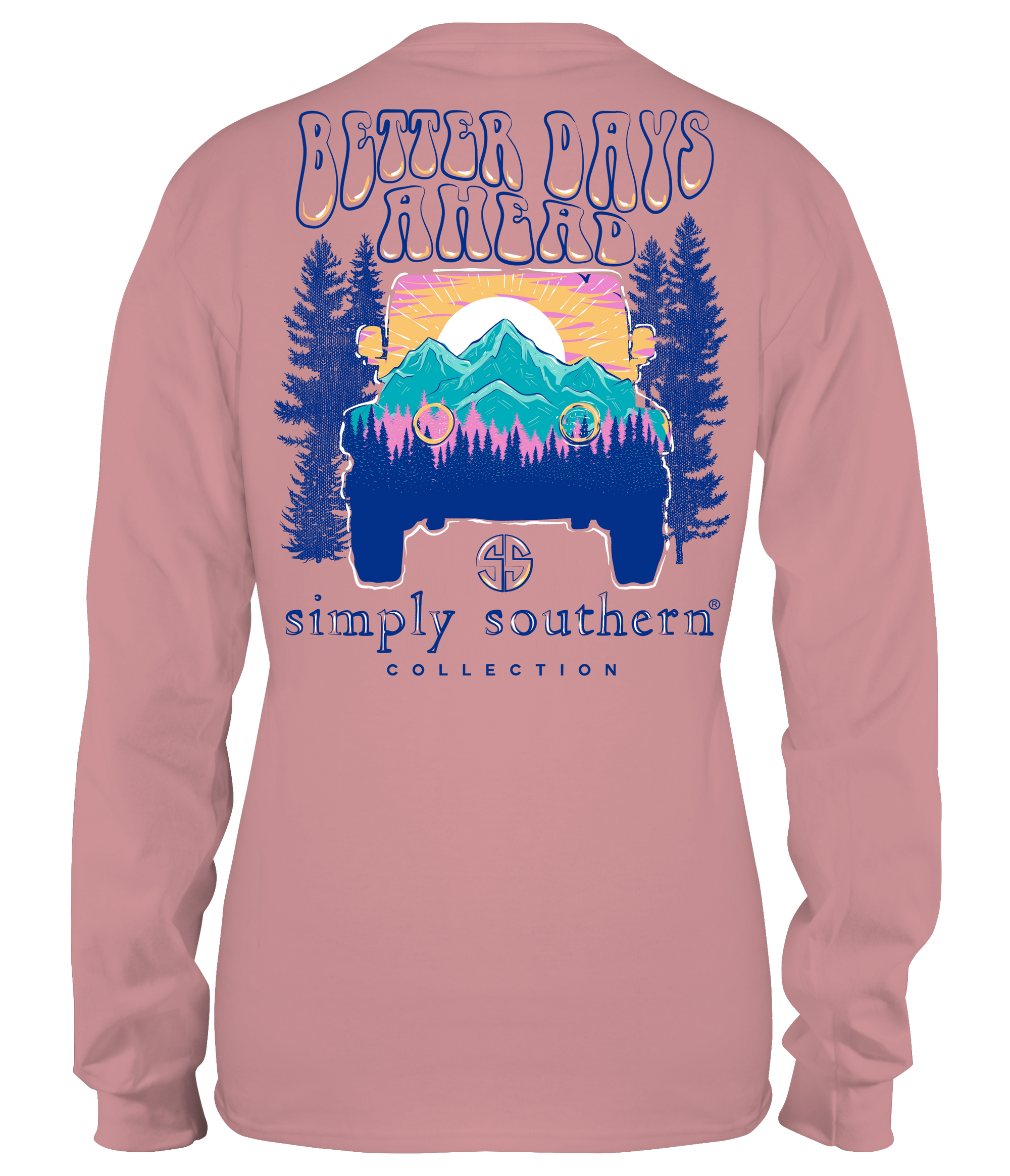 SALE Simply Southern Better Days Mountains Long Sleeve T-Shirt - SimplyCuteTees