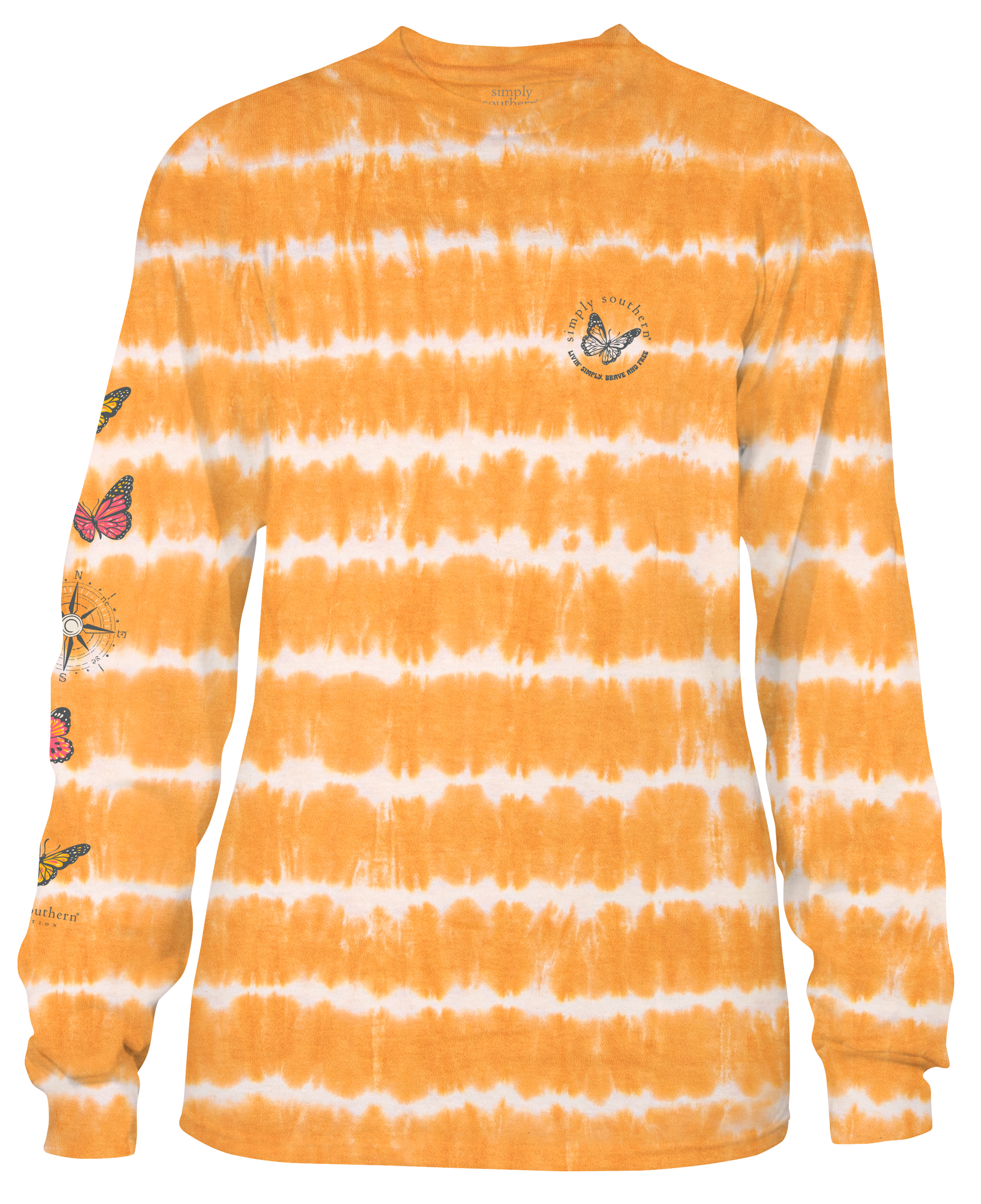 Simply Southern Faith Compass Tie Dye Long Sleeve T-Shirt