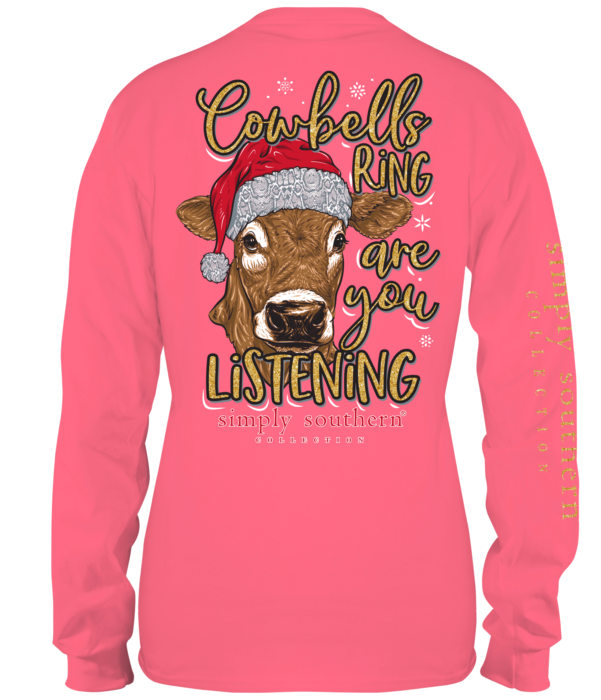SALE Simply Southern Cowbell Holiday Long Sleeve T-Shirt - SimplyCuteTees