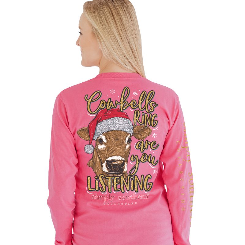 SALE Simply Southern Cowbell Holiday Long Sleeve T-Shirt - SimplyCuteTees