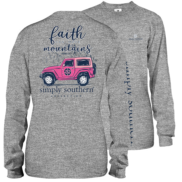 SALE Simply Southern Preppy Faith Move Mountains Long Sleeve T-Shirt - SimplyCuteTees