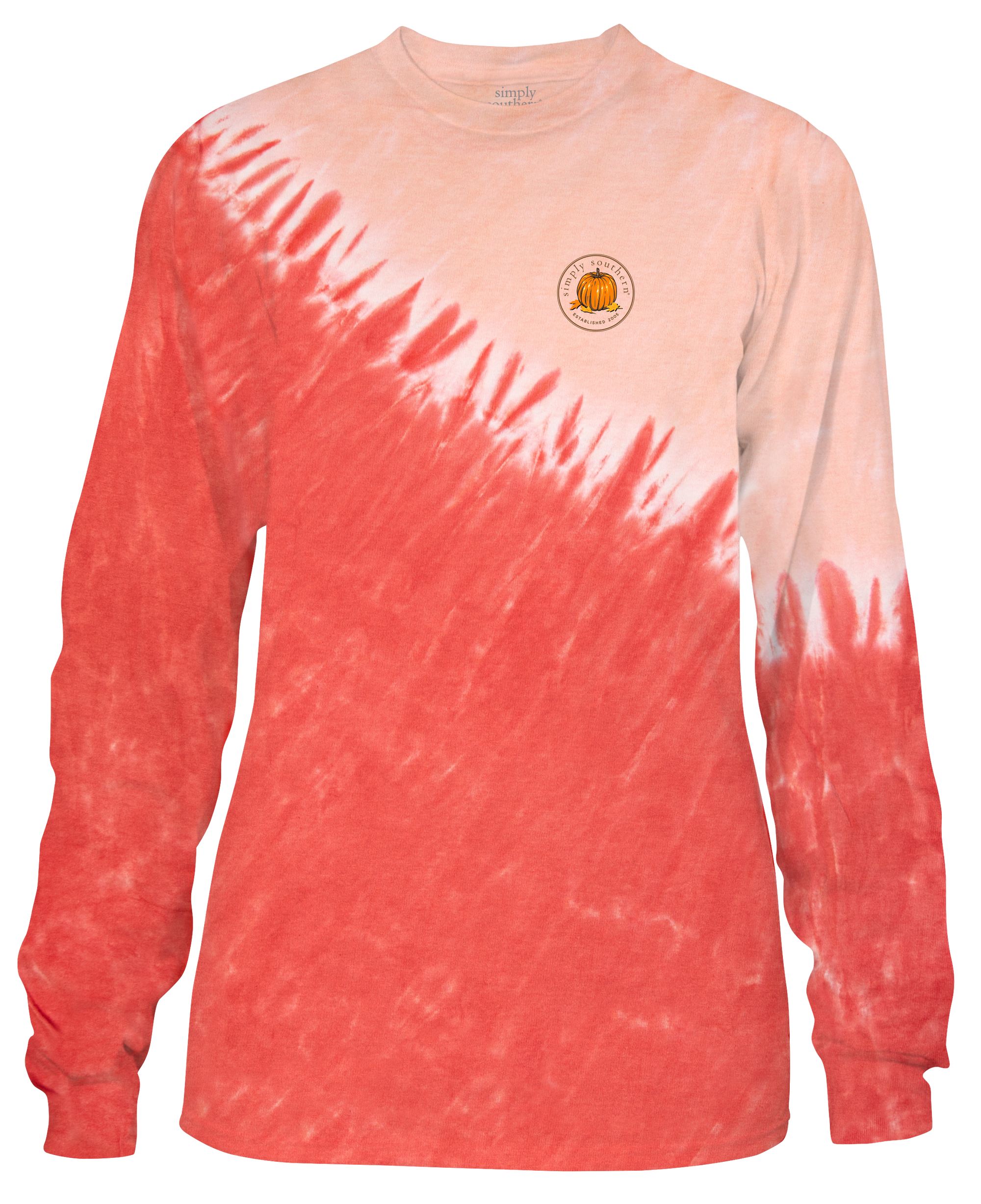 SALE Simply Southern Hello Fall Pumpkins Tie Dye Long Sleeve T-Shirt