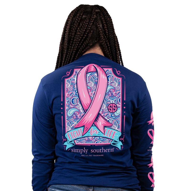 SALE Simply Southern Fight For Life Hope Cancer Long Sleeve T-Shirt - SimplyCuteTees