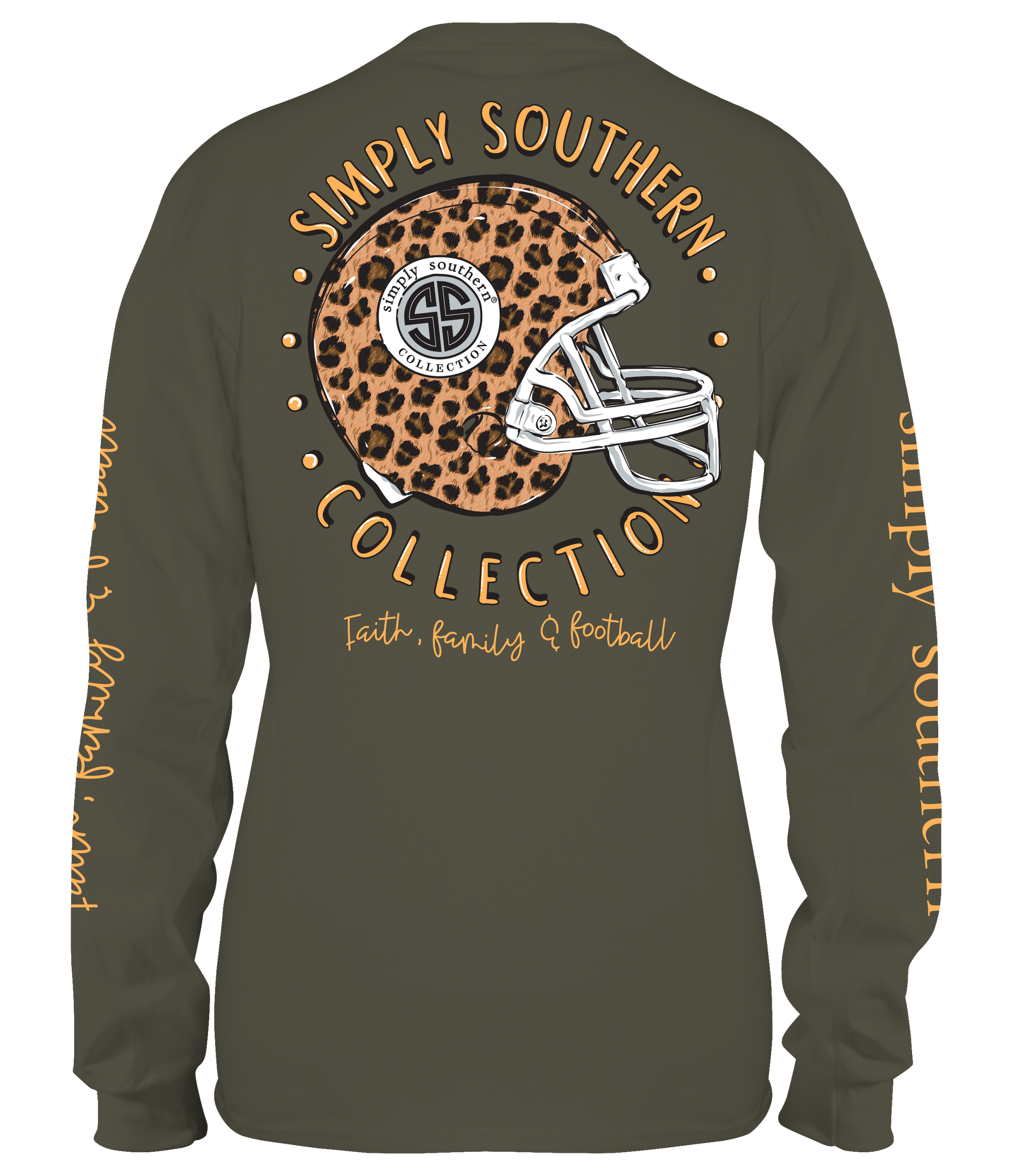 SALE Simply Southern Preppy Leopard Football Long Sleeve T-Shirt