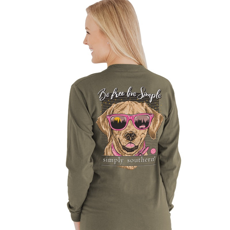 SALE Simply Southern Be Free Live Simple Dog Long Sleeve T-Shirt - SimplyCuteTees