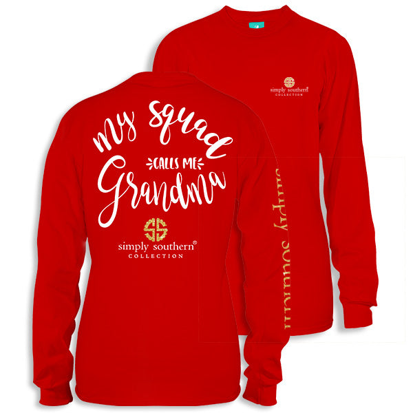 Simply Southern Preppy My Squad Grandma Long Sleeve T-Shirt