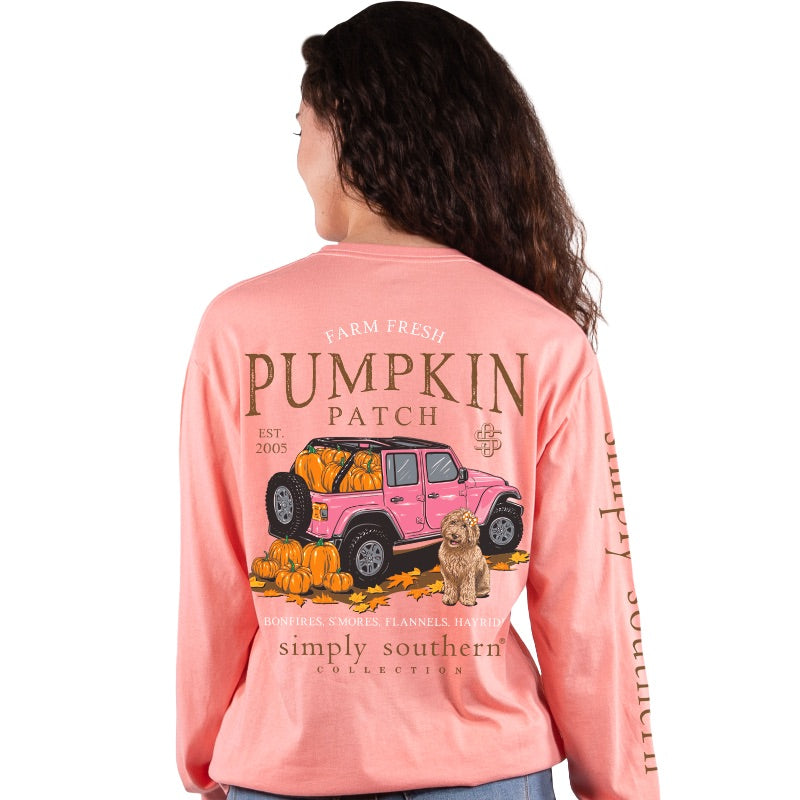 SALE Simply Southern Hayride Pumpkin Patch Long Sleeve T-Shirt