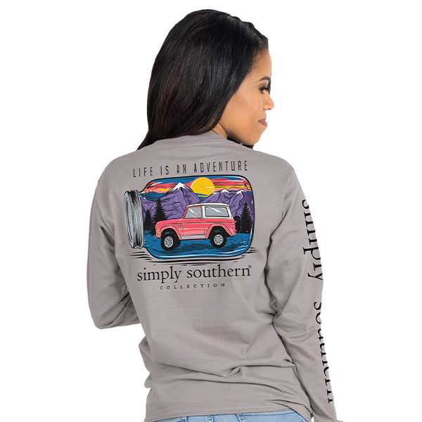 SALE Simply Southern Preppy Mason Jar Mountains Long Sleeve T-Shirt - SimplyCuteTees