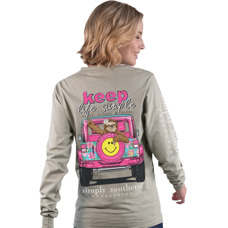 SALE Simply Southern Keep Life Simple Sloth Long Sleeve T-Shirt