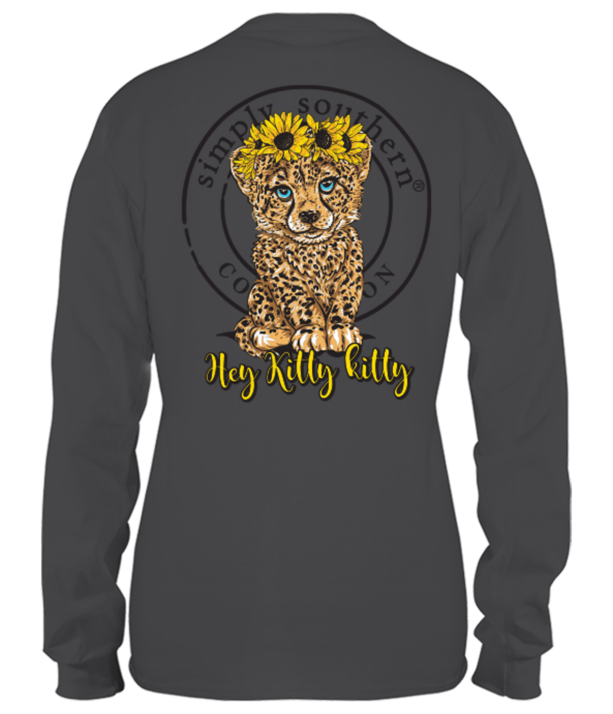SALE Simply Southern Hey Kitty Kitty Sunflower Long Sleeve T-Shirt