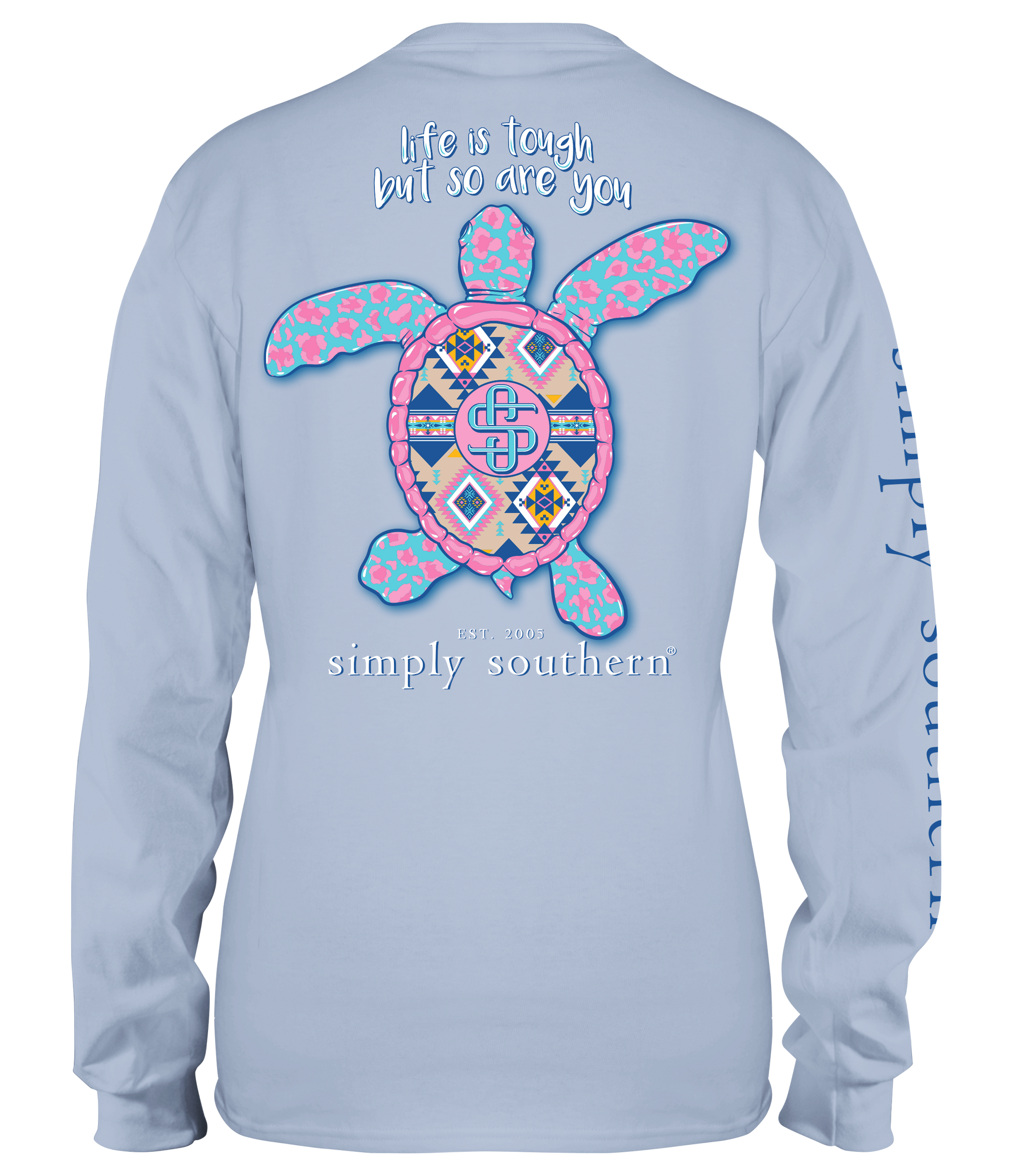 SALE Simply Southern Life Is Tough Turtle Long Sleeve T-Shirt