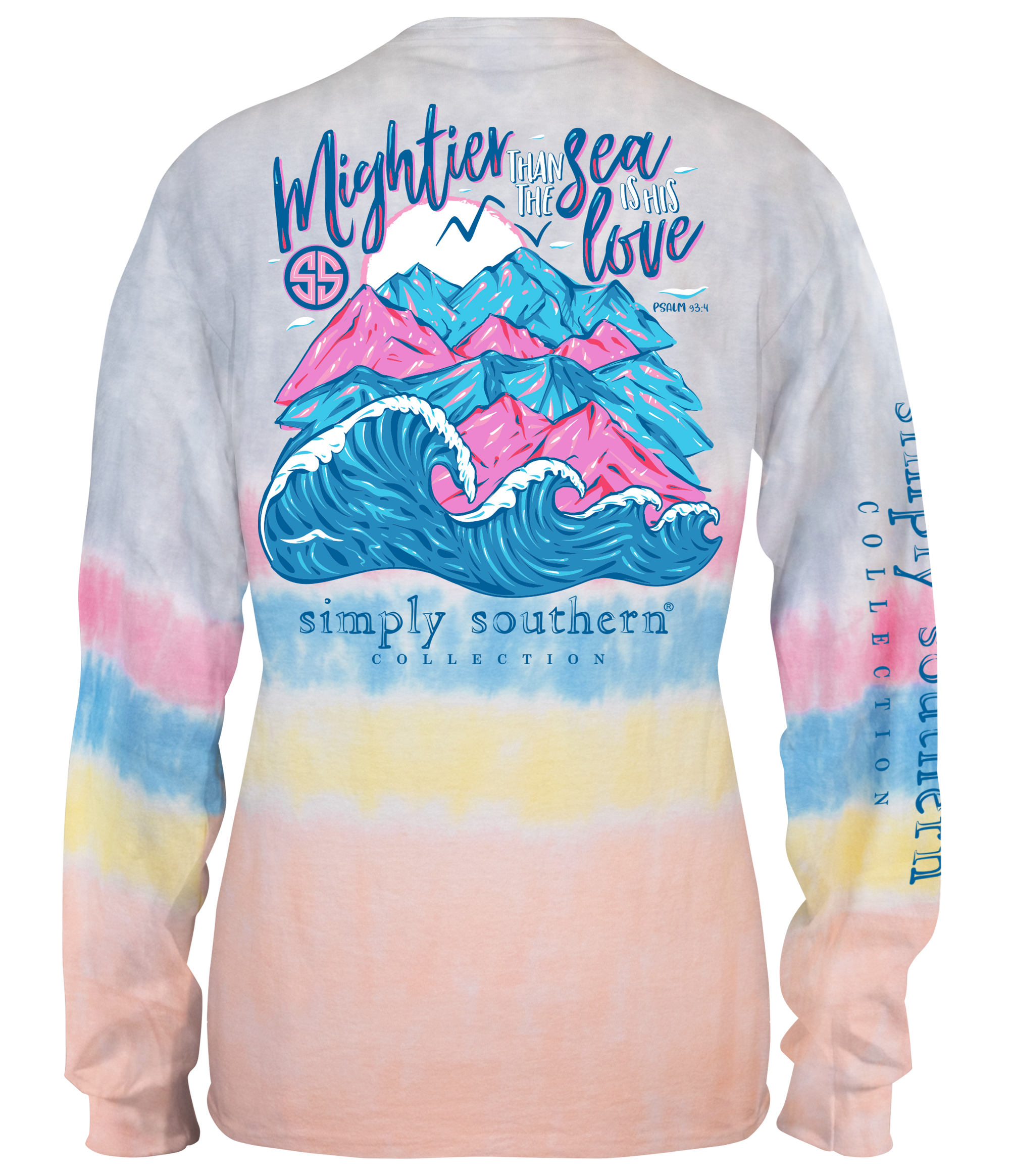 SALE Simply Southern Mightier Than The Sea Tie Dye Long Sleeve T-Shirt