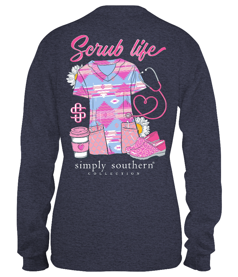 Simply Southern Scrub Life Nurse Long Sleeve T-Shirt